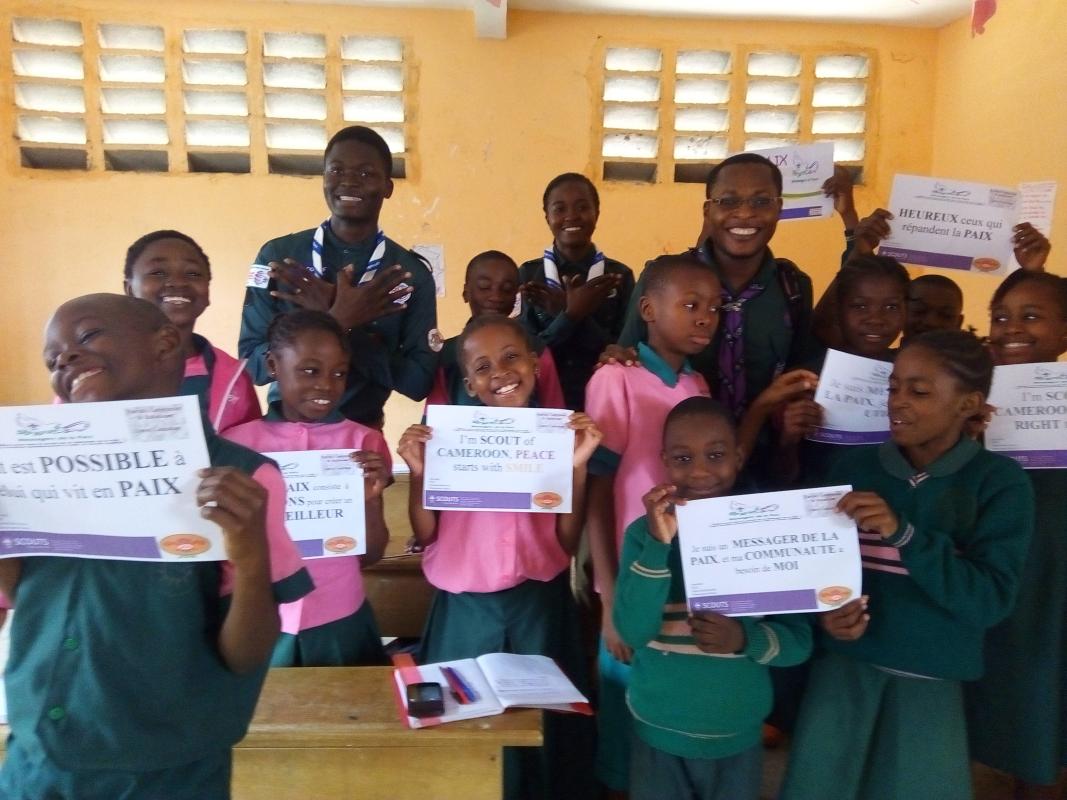 International peace day : The messenger of peace were celebrated this day with student of SEGENA EYEMO'O primary school of Yaoundé In Cameroun