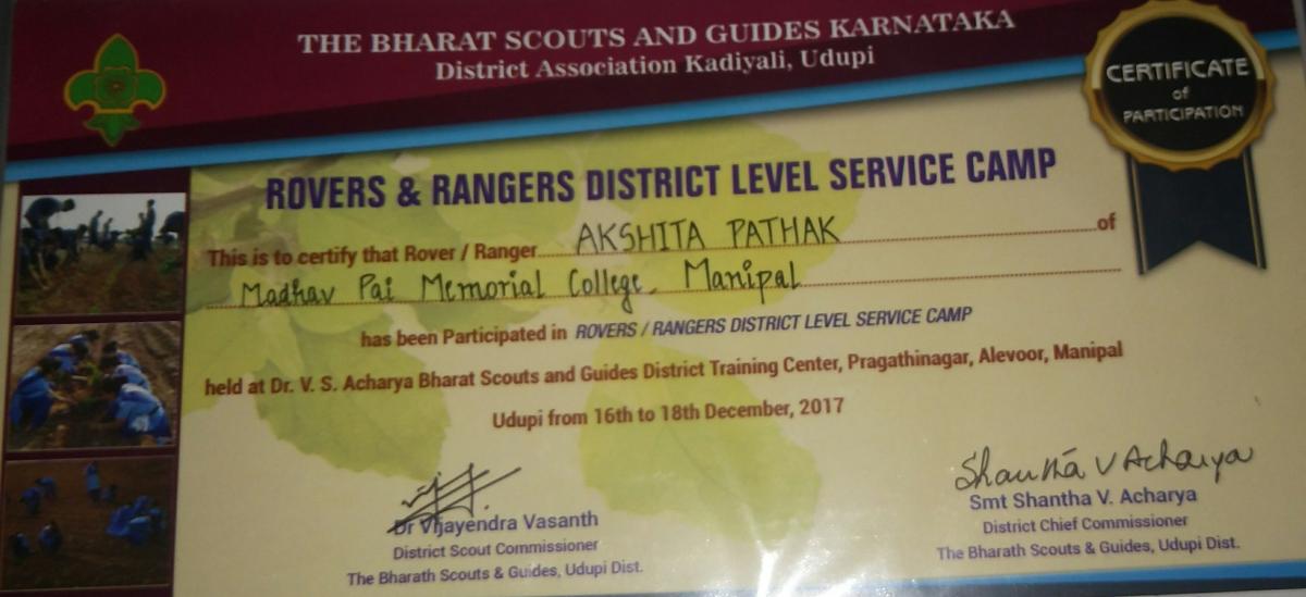 District level Rover & Ranger service camp