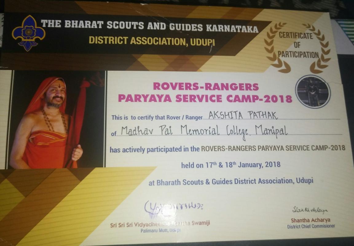 Rovers-Rangers Paryaya service camp 2018 Udupi Karnataka INDIA