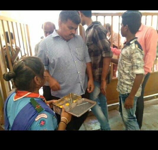 Service at Mahishamardhini temple kadiyali, Udupi,Bharat Scouts And Guides District Association  Udupi,  Karnataka India