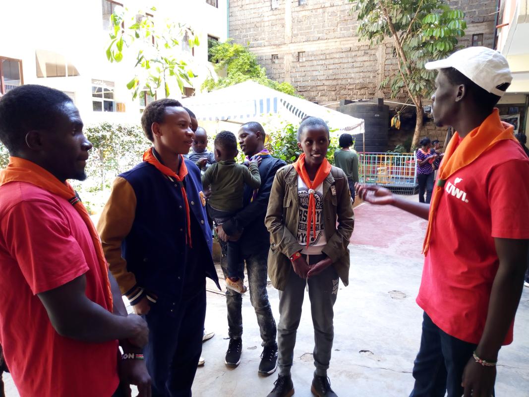 Offering service to the community through Children's Home by Panthera Rover Crew- Kenyatta University.