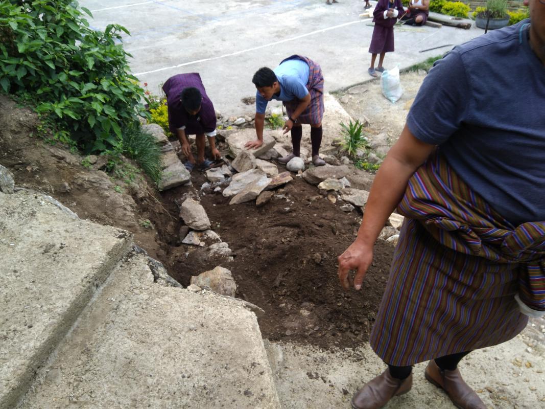 construction of footpath...