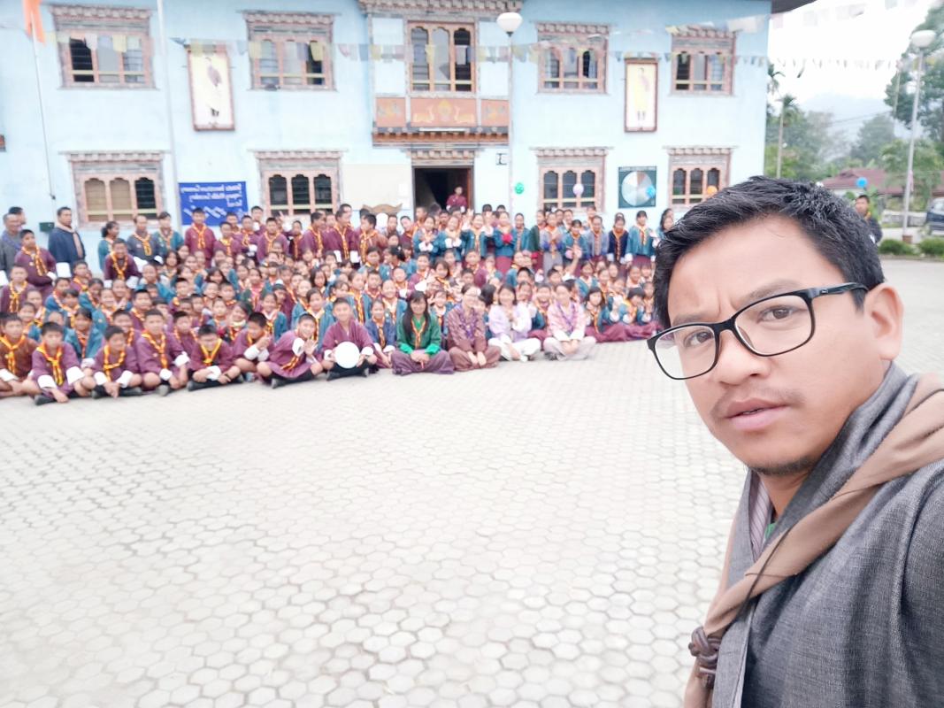 Scarf awarding ceremony for the new members in scouting 