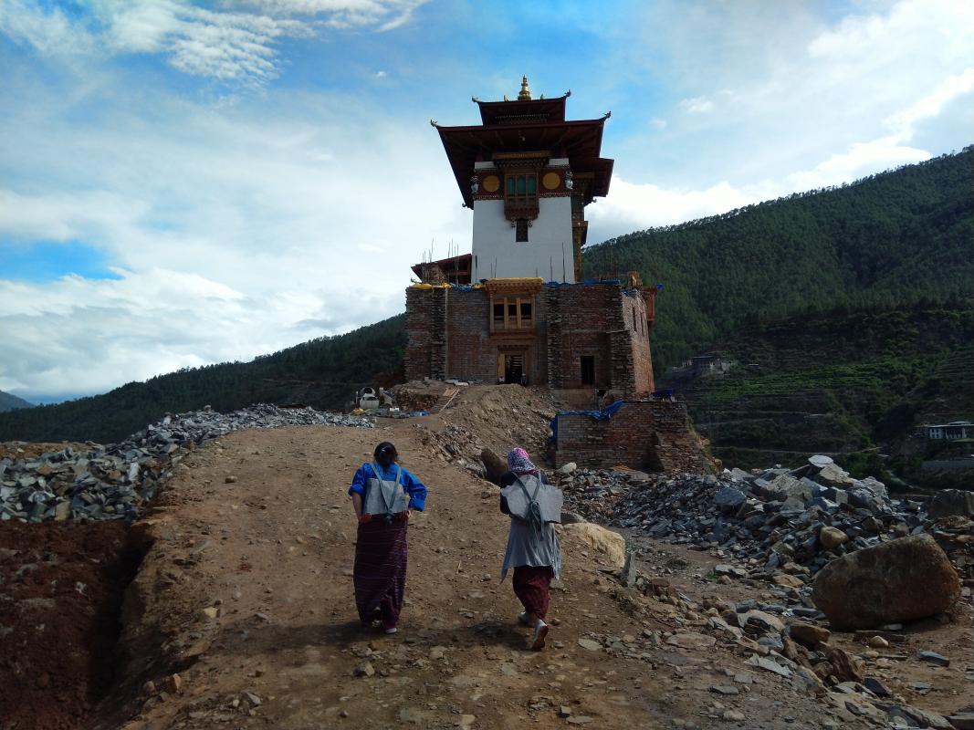 Community service at Wangdue dzong renovation