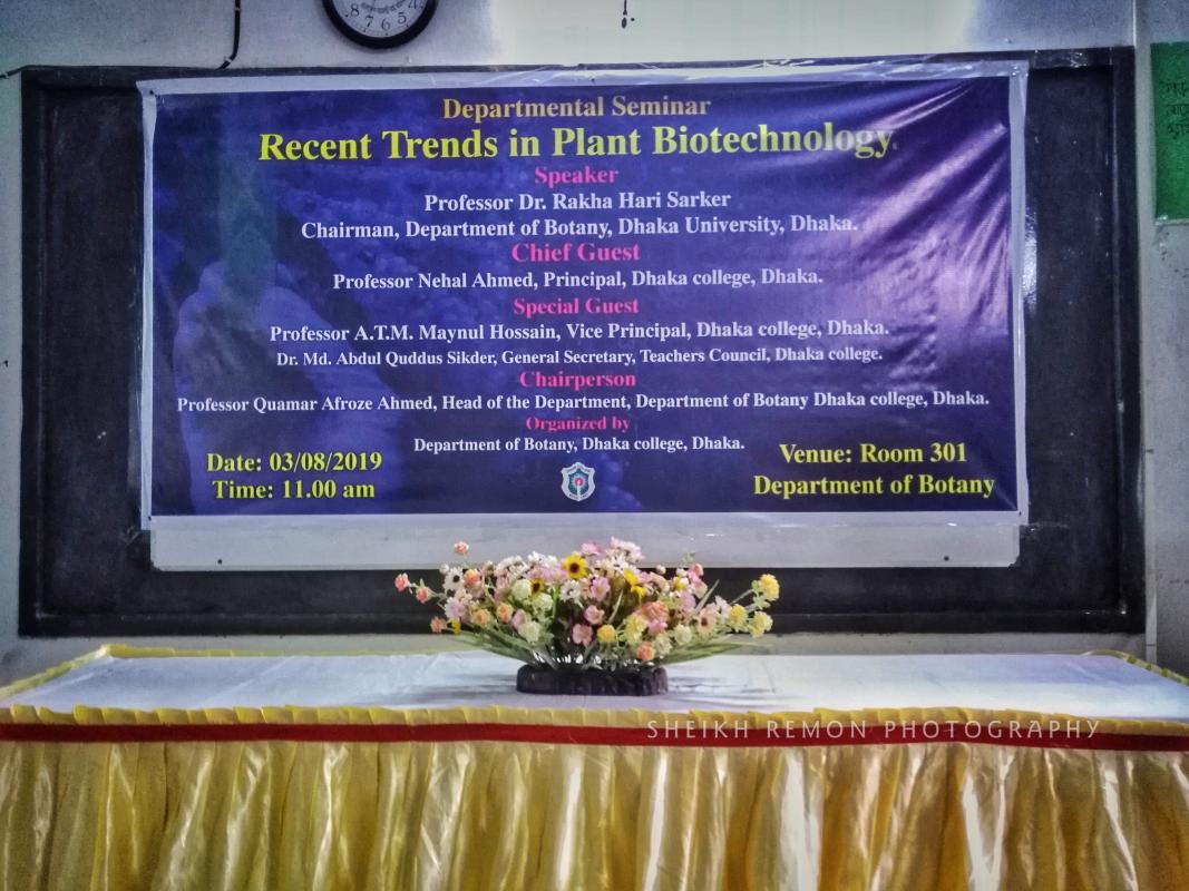 seminar about "Recent trends in plant biotechnology"