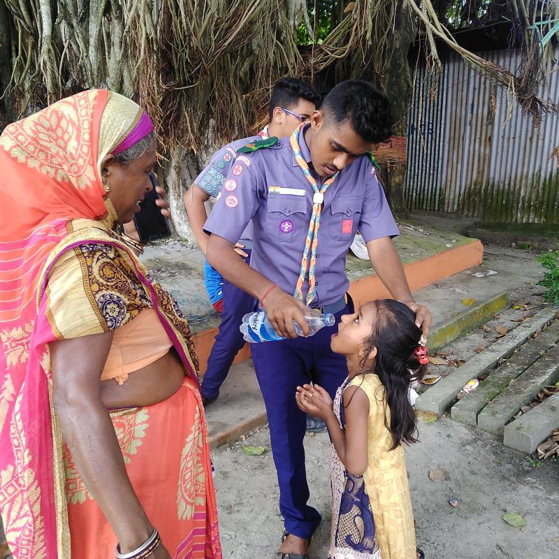 Feed the hungry people by Rendering Volunteer Service at Shib Mandir.