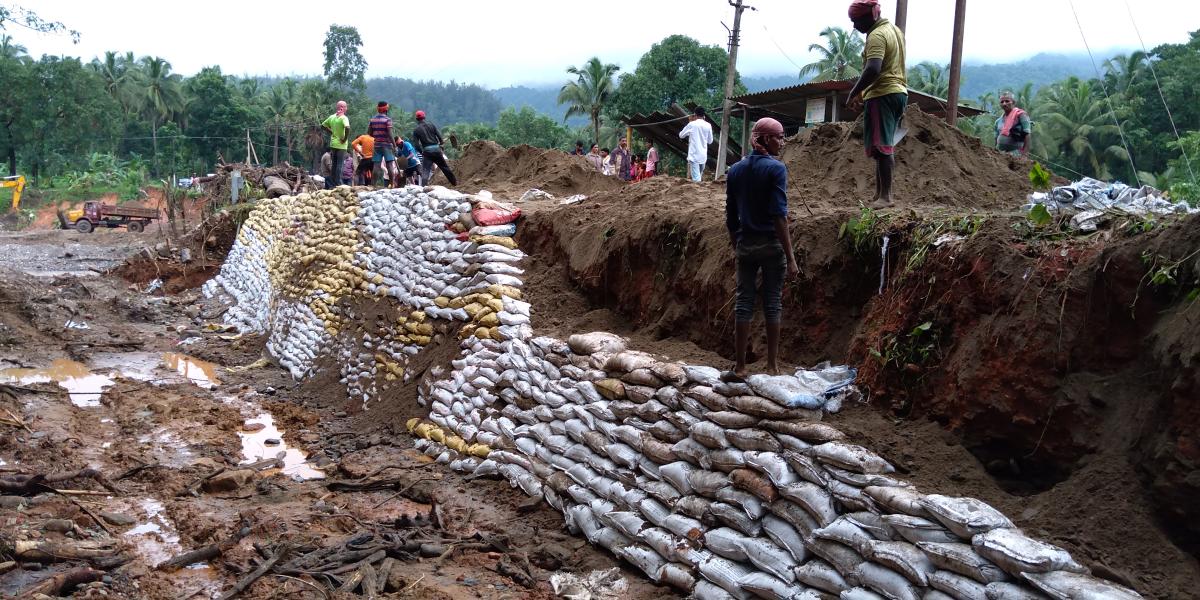 Reconstruction of broken Bridge  at Charmadi