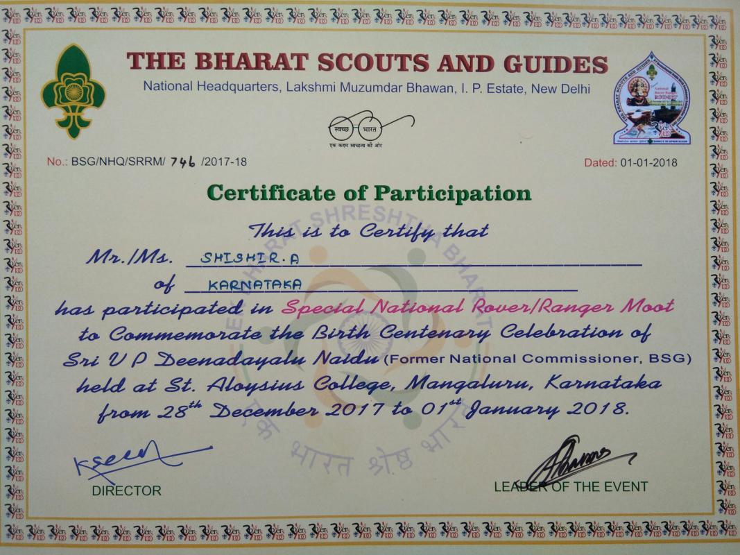 Special National Level Rover And Ranger Moot 2017-18