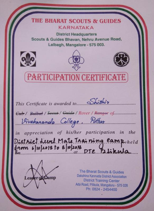 District Level Mate Training Camp