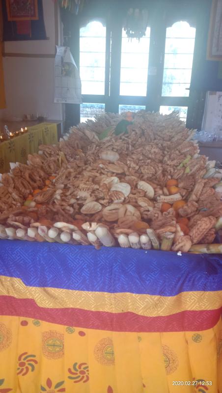  Offering of plastic free Tshok( Locally made Biscuit) during School Rimdo(annual ritual).