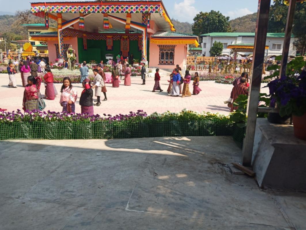 Volunteer for crowd controlling in the Royal Bhutan Flower Exhibition at Samdrup  Jongkhar