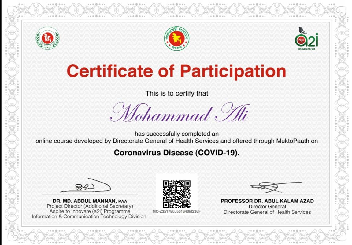 CoronaVirus Disease (COVID-19) Online Course