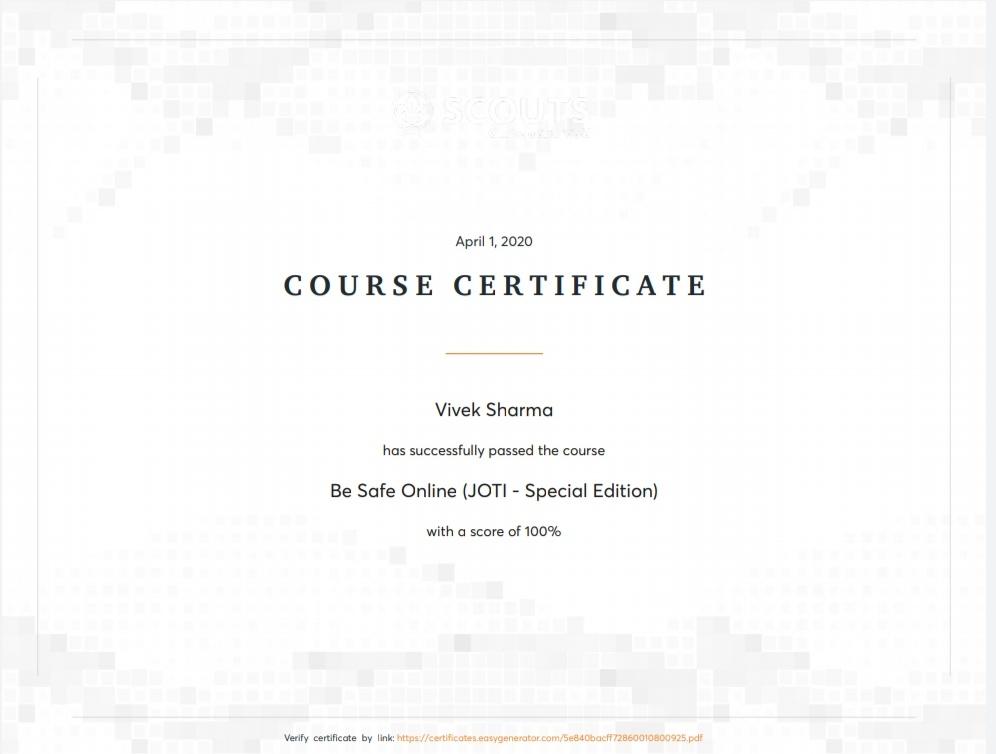 Be Safe Online JOTI Special Edition E Learning Course