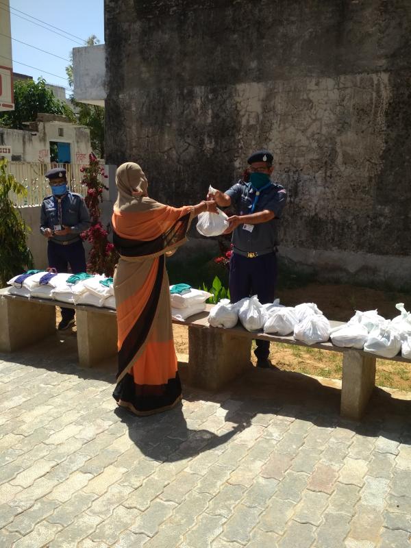 The ration food was distribution to the poor needy family