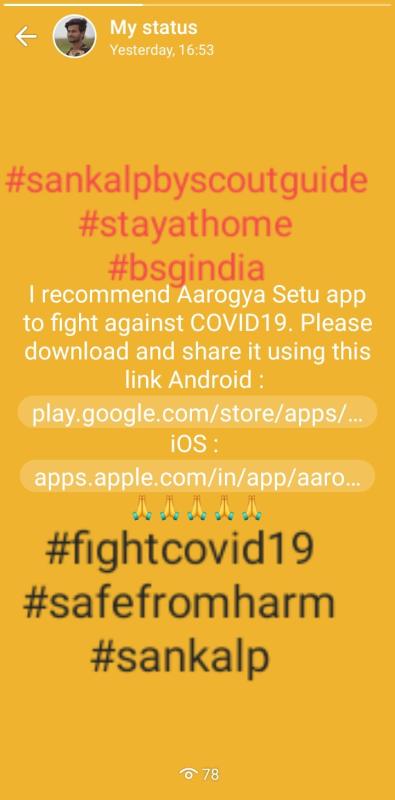 Aarogya Setu App to fight against Covid19.