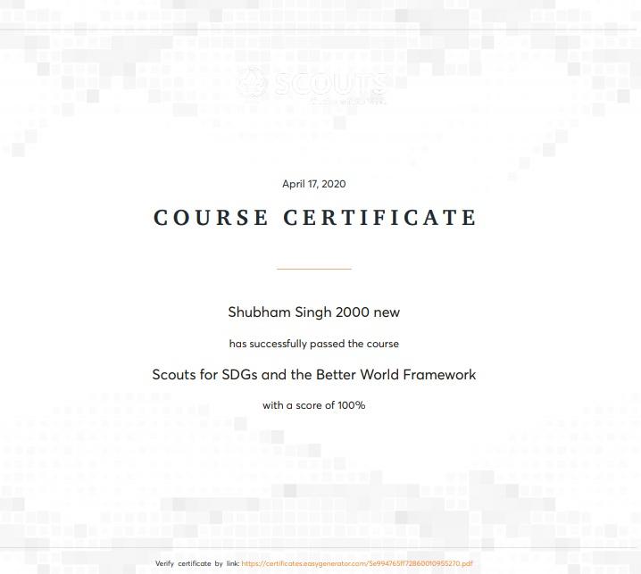 E - LEARNING COURSE ON SDGs