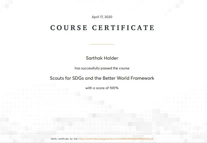 SANKALP-SDGs CERTIFICATE