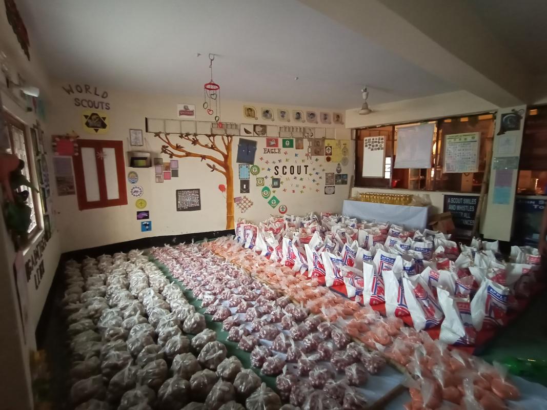 Distribution of food among the poor