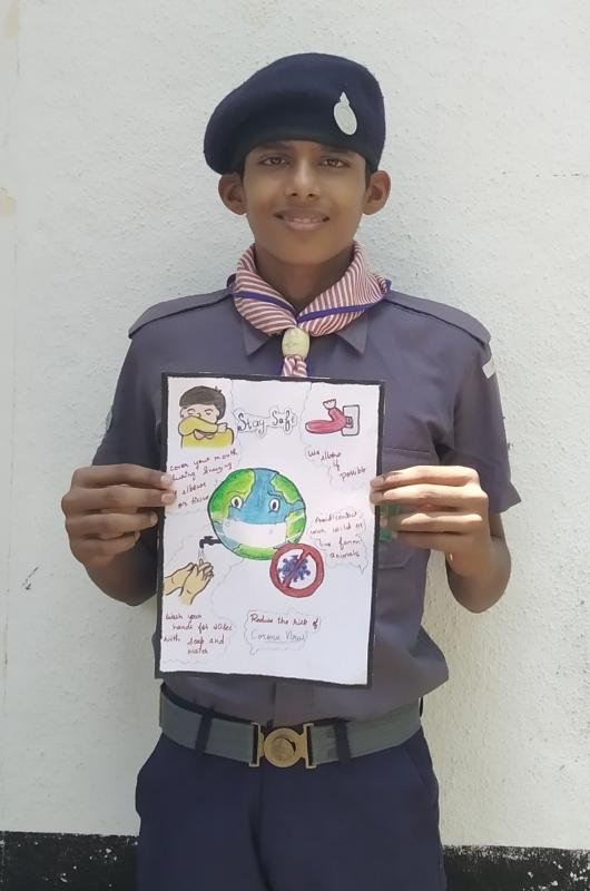 drawing to make aware of corona virus