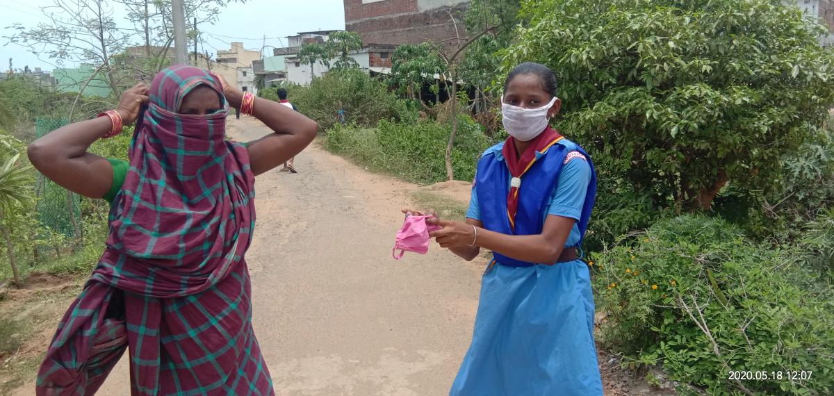 ##goodturn##handmademask##distributed by unitleader and 6rangers ,1rover in 4 streets of konisi ganjam ##total 100masks distributed##