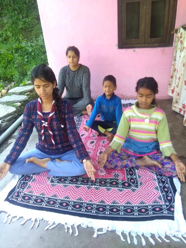 International yoga day........ Yoga at home with family 
