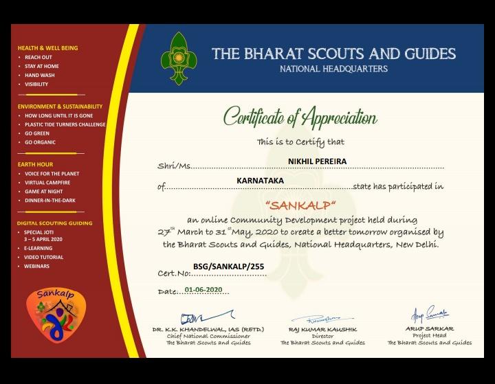 sankalp certificate