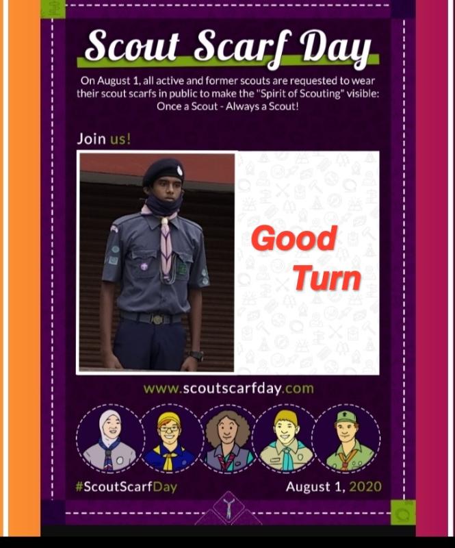 Activity 4 [ Good Turn ] Scouting sunrise Day 2020 and scout scarf day 