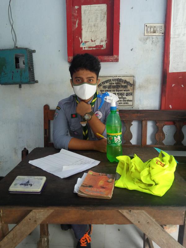 Working As A Volunteer In "International Peace Day-2020 & Work Shop On SCOUT's Better World Framework" Organised by "Hasan Ali Gov't High School Scout Group,Chandpur."