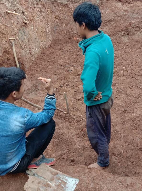 Helping tashidingkha central school to build waste disposal  