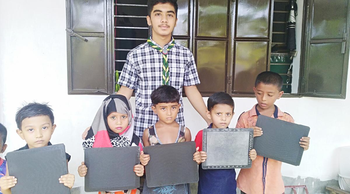 Distribution of educational materials to poor children