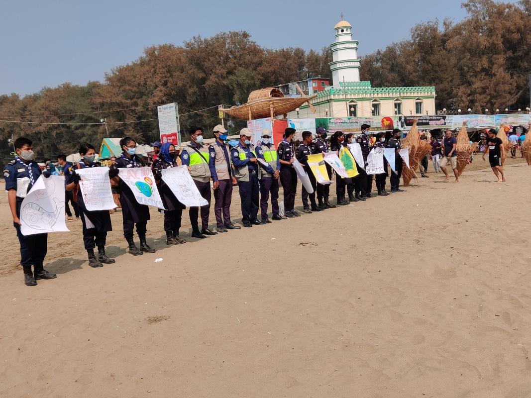 প্লাস্টিক টাইড টার্নার চ্যালেঞ্জ ব্যাজ   নেতৃত্ব  পর্যায়: (সমাজ সেবা ও সমাজ উন্নায়ন) ।   প্লাস্টিক পুনঃব্যবহারে উৎসাহ প্রদান প্ল্যাকার্ড, পোষ্টারের  মাধ্যমে সবাইকে সচেতন করা, প্লাস্টিকের ক্ষতিকর প্রভাব সম্পর্কে ধারণা দেওয়া।  বর্জ্য অনুমান কক্সবাজার সমুদ্র