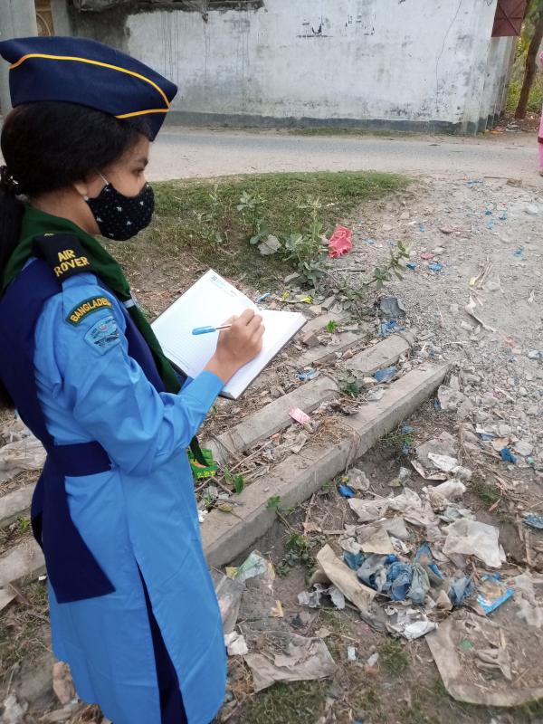 "প্লাস্টিক  টাইড টার্নার চ্যালেঞ্জ ব্যাজ" 
★নেতৃত্ব  পর্যায় 
ধাপঃ সমাজ সেবা ও সমাজ উন্নয়ন(ব্যানার, প্ল্যাকার্ড ও পোস্টার দিয়ে প্লাস্টিকের ক্ষতিকর প্রভাব নিয়ে  সচেতন করা এবং প্লাস্টিক ব্যবহার এর জরিপ ও বর্জ্য এর অনুমান
 