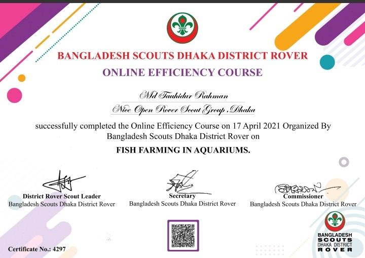 Online Efficiency Course by Bangladesh Scouts Dhaka District Rover 2021