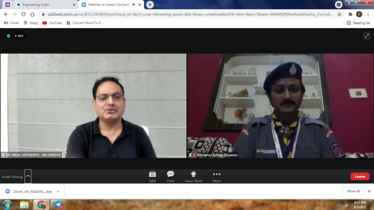 webinar on carrer counselling.