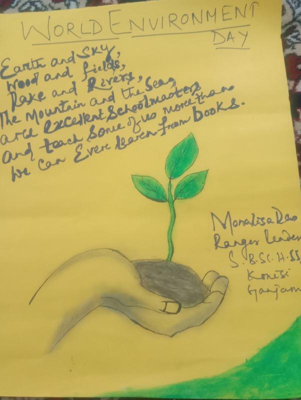 Awareness on world environment day, Monalisa Das,Ranger leader s. b. sc. h. s. school konisi Ganjam 
