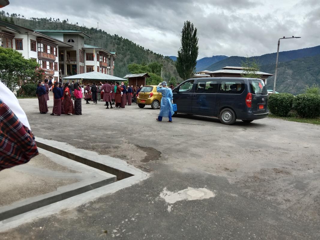 covid 19 checkup done at Motithang Higher Secondary School