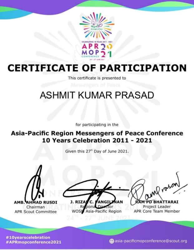 ASIA PACIFIC REGION (APR) MESSENGER OF PEACE CONFERENCE 2021 DAY — 3 (LAST AND FINAL DAY) 