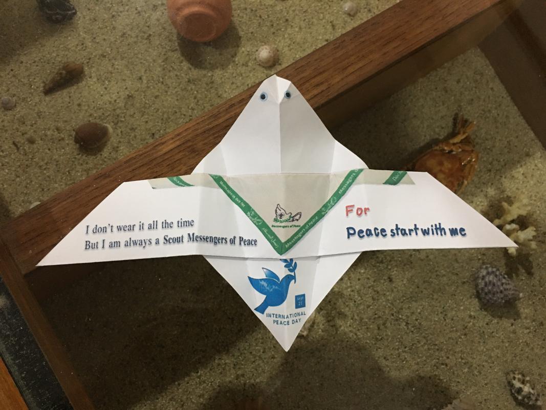 ทำแบบพับนกพิราบสันติภาพ