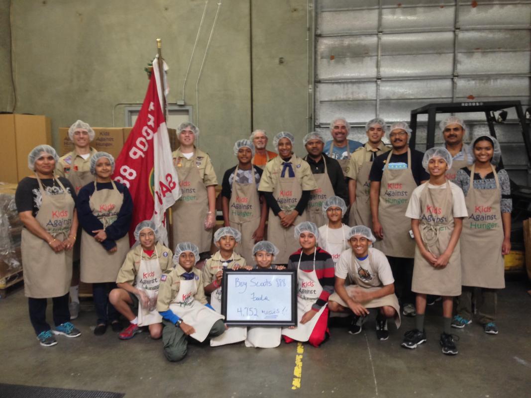 Kids Against Hunger - 4752 Meals Prepared by Troop 888