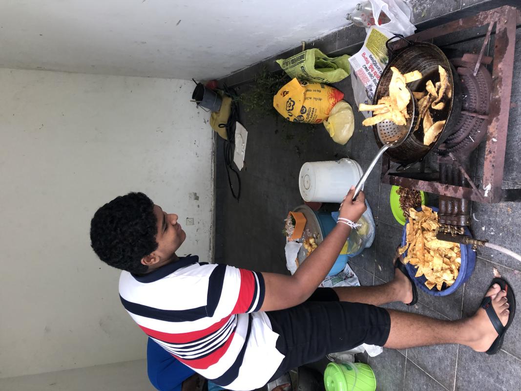 PREPARATION OF A MEAL FOR THE CHILDREN'S HOME AT GANGODAWILA 