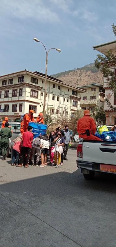 Distribution of hand Sanitizers and participation in mock drill for covid 19 