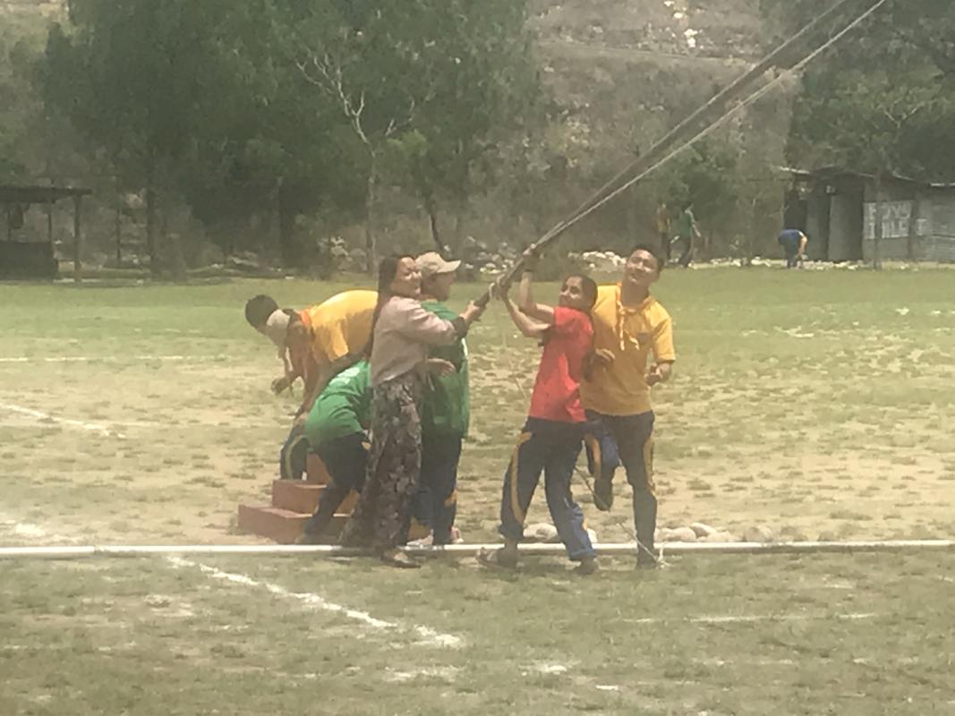 hoisting flag