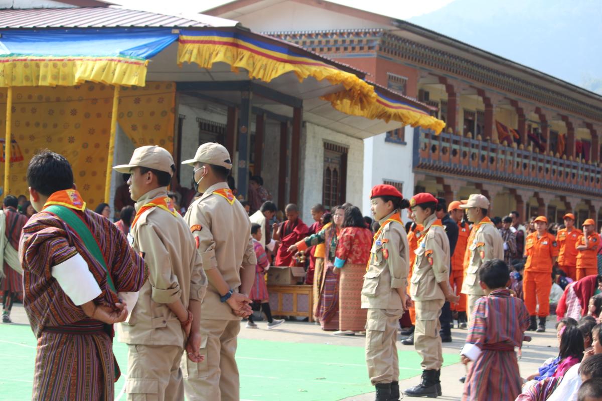 Volunteering during Nganglam Tshechu