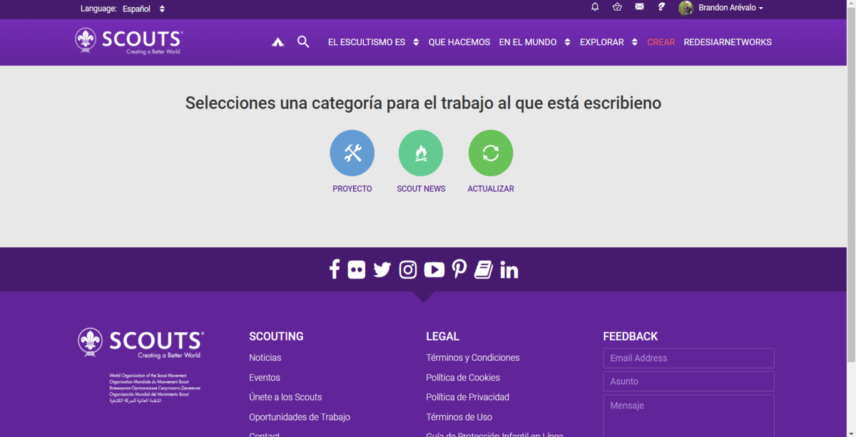 Presentación plataforma scout.org