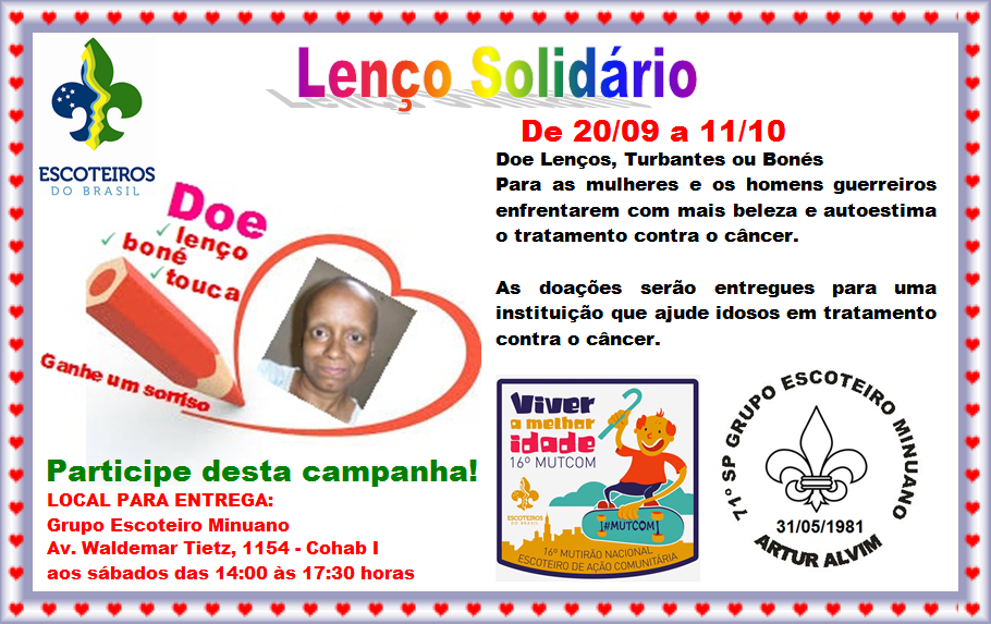 Campanha Lenço Solidário do 71/SP Grupo Escoteiro Minuano no 16º Mutirão Nacional Escoteiro de Ação Comunitária