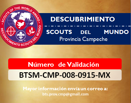 Reconocimiento Scouts del Mundo. Provincia Campeche