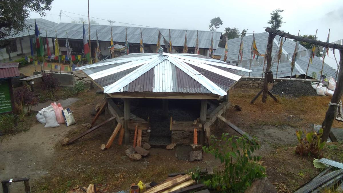 outdoor classroom for community school for quality education