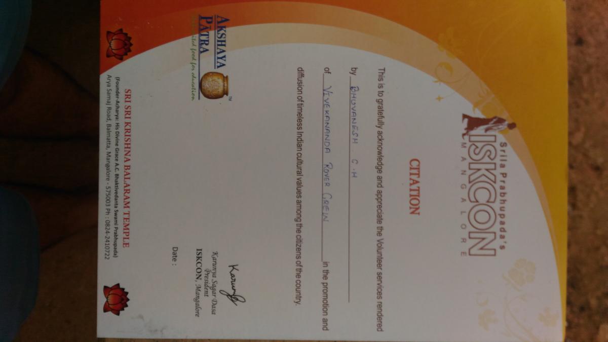 Service for ISKON cultural Rally