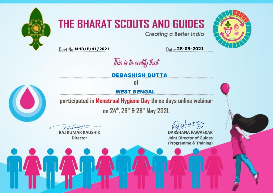 Menstrual Hygiene Day webinar CERTIFICATE