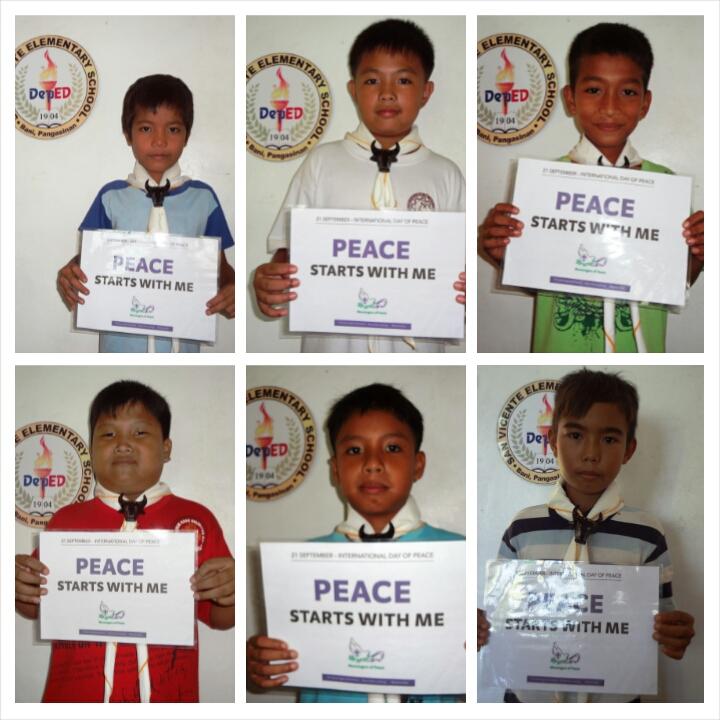 San Vicente Elementary School scouts supports "Peace Starts with Me" Campaign